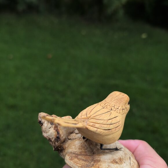 Handmade Chickadee Perching Signed By Artist #409 - Picture 3 of 5